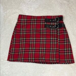 Red Plaid Women's Skirt